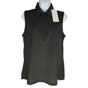Lady Hagen Golf Polo Shirt Sleeveless Women Medium Black Pickleball Tennis NEW